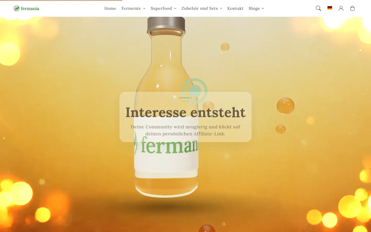 Landingpage für das Partnerprogramm