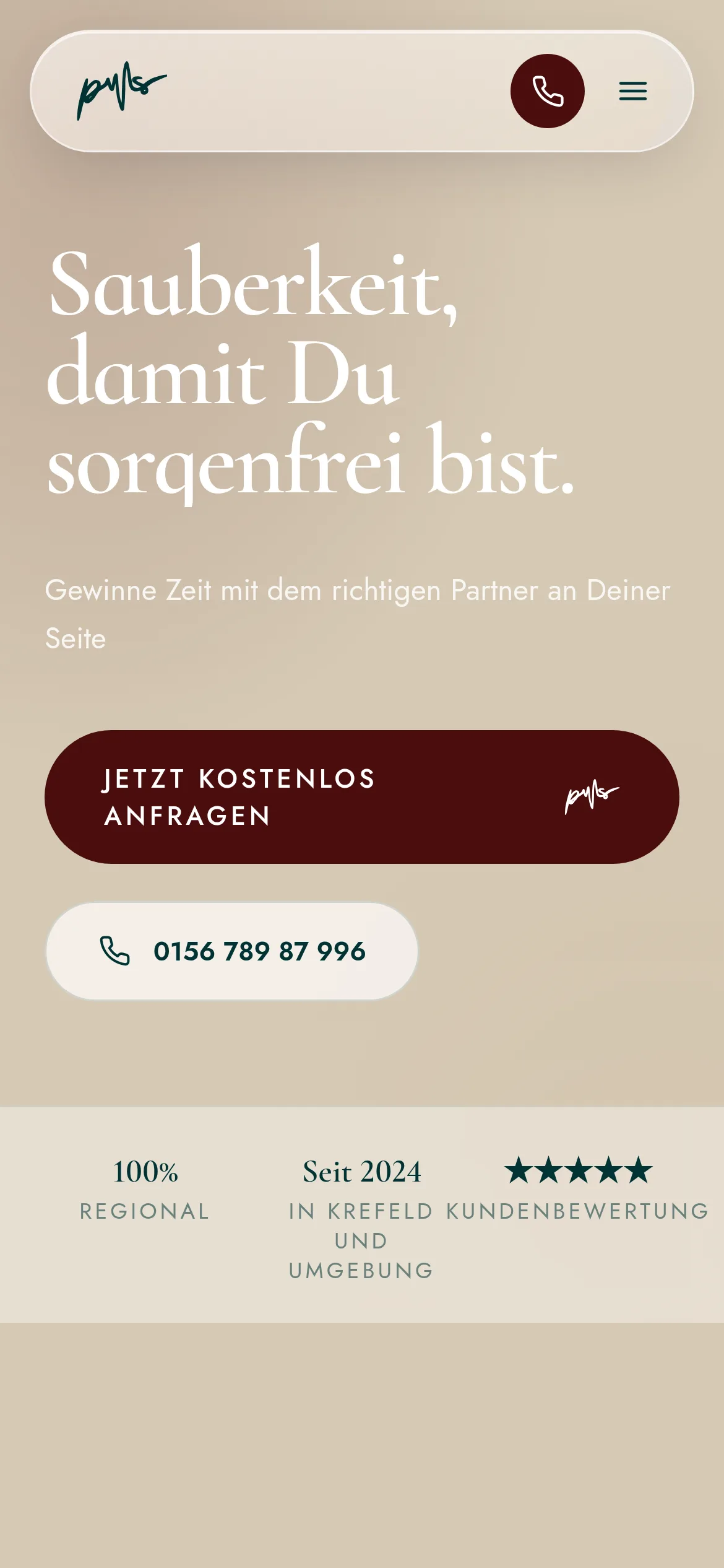 Startseite mit der beschlagenen Scheibe, freigewischt entlang der Mausbewegung (Handy)